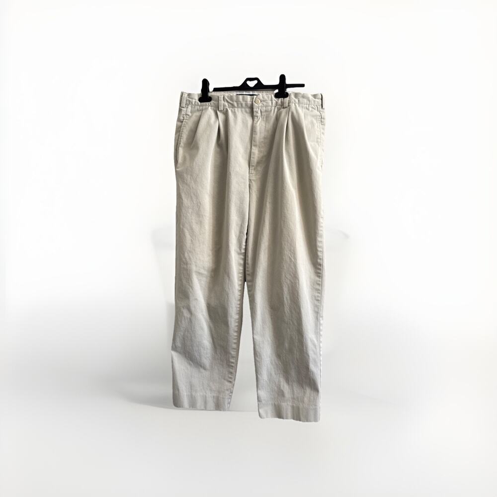 VTG 90s Polo Ralph Lauren Hammond Pant Mens 36x29 Khaki Classic Chino Pleated